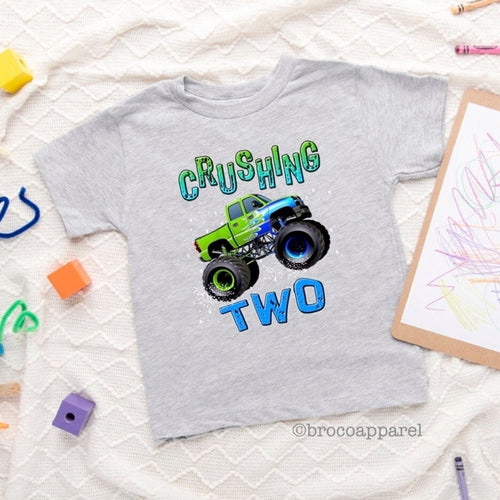 Crushing 2 Shirt, Monster Truck Shirt, 2nd Birthday Shirt, Boys 2 Birthday, Second Birthday Tee, Boys 2nd Birthday, Im Two Shirt, Im 2 Shirt