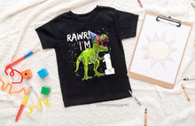 Load image into Gallery viewer, Rawr Im 1 Shirt, 1st Birthday Shirt, Boys 1st Birthday, Dino 1st Birthday, One Dino Shirt, Rawr 1 Birthday, Boy First Birthday, Dinosaur Tee