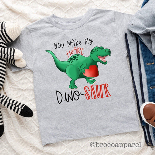 You Make My Heart Dinosaur, Dinosaur Valentine, Boy Valentine Shirt, Valentine Boy Shirt, Valentines Day Tee, Dinosaur Shirt, Dino Tshirt