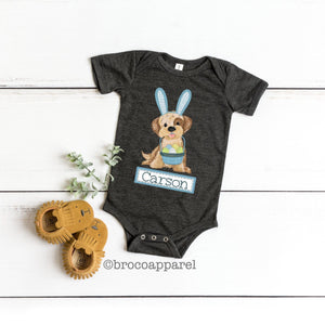 Boys Easter Shirt, Easter Pup Shirt, Personalized Easter Shirt, Custom Easter Shirt, Easter Bunny Shirt, Egg Hunt Shirt, Toddler Easter Tee