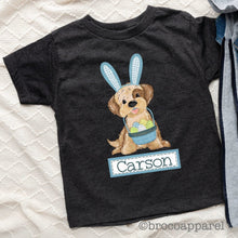 Load image into Gallery viewer, Boys Easter Shirt, Easter Pup Shirt, Personalized Easter Shirt, Custom Easter Shirt, Easter Bunny Shirt, Egg Hunt Shirt, Toddler Easter Tee