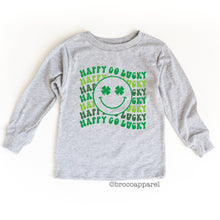 Load image into Gallery viewer, Happy Go Lucky Boys St Patricks Day Long Sleeve Shirt