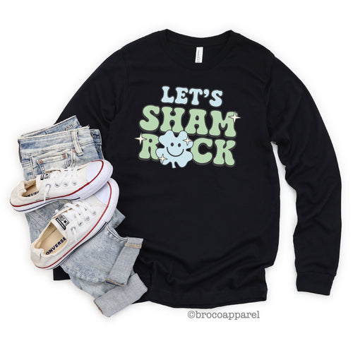 Lets Shamrock Boys St Patricks Day Long Sleeve Shirt