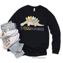 Load image into Gallery viewer, Boys Cute Funny Stegosaurus Easter Egg Dinosaur Long Sleeve Shirt