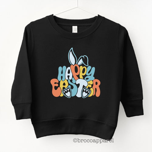 Boys Happy Easter Crewneck Sweatshirt, Boys Easter Bunny Sweatshirt