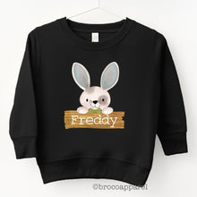 Load image into Gallery viewer, Boys Personalized Easter Bunny Name Crewneck Sweatshirt