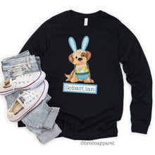 Load image into Gallery viewer, Boys Personalized Easter Bunny Long Sleeve Shirt