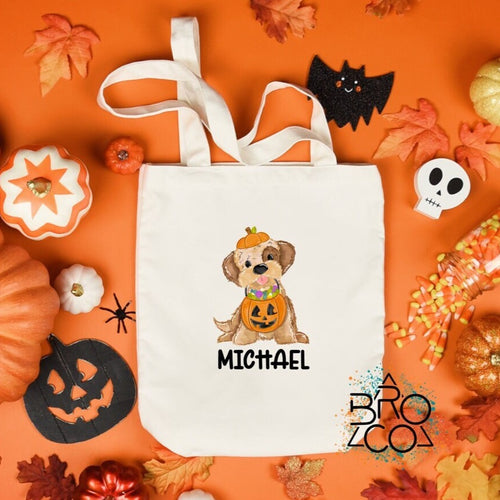 Trick Or Treat Bag - Boys Candy Bag - Halloween Tote Bag - Personalized Tote - Halloween Name Bag - Kids Candy Bag - Toddler Candy Bag
